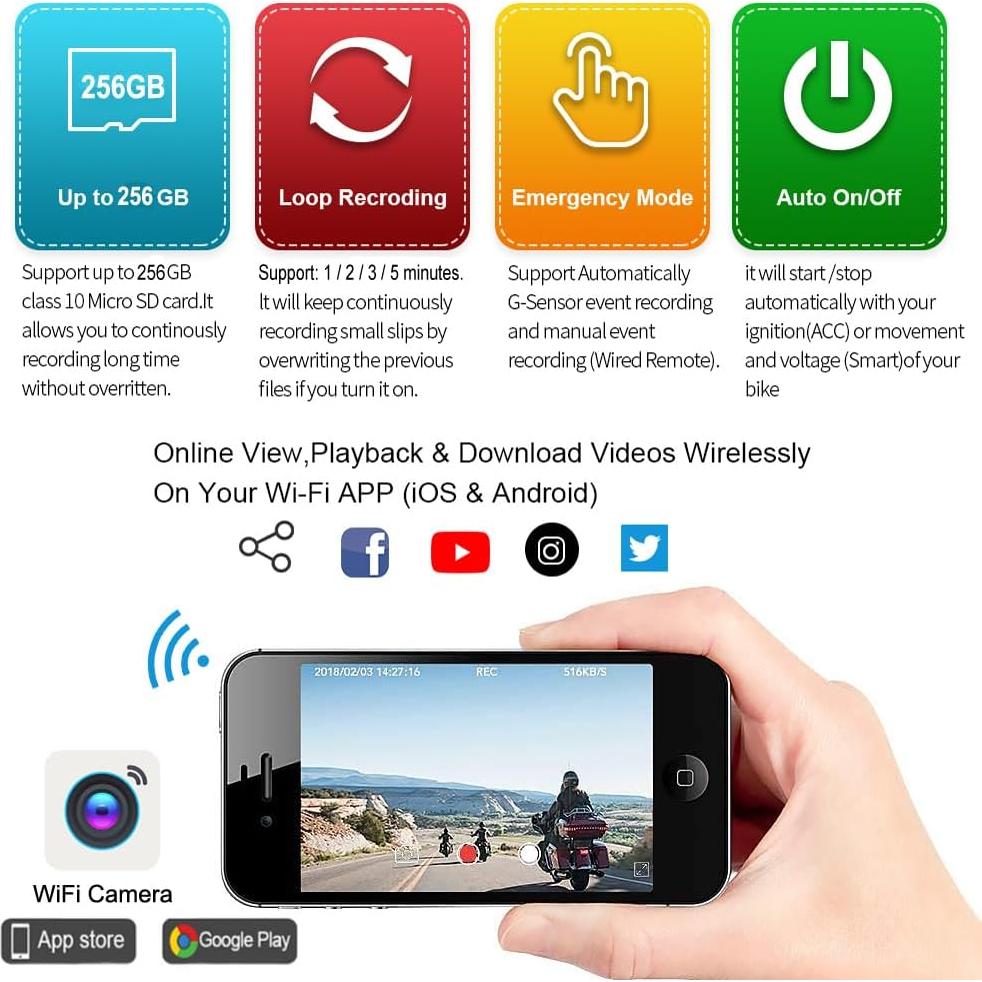 Cámara de Salpicadero VSYSTO HD 1080P Doble Lente 150°