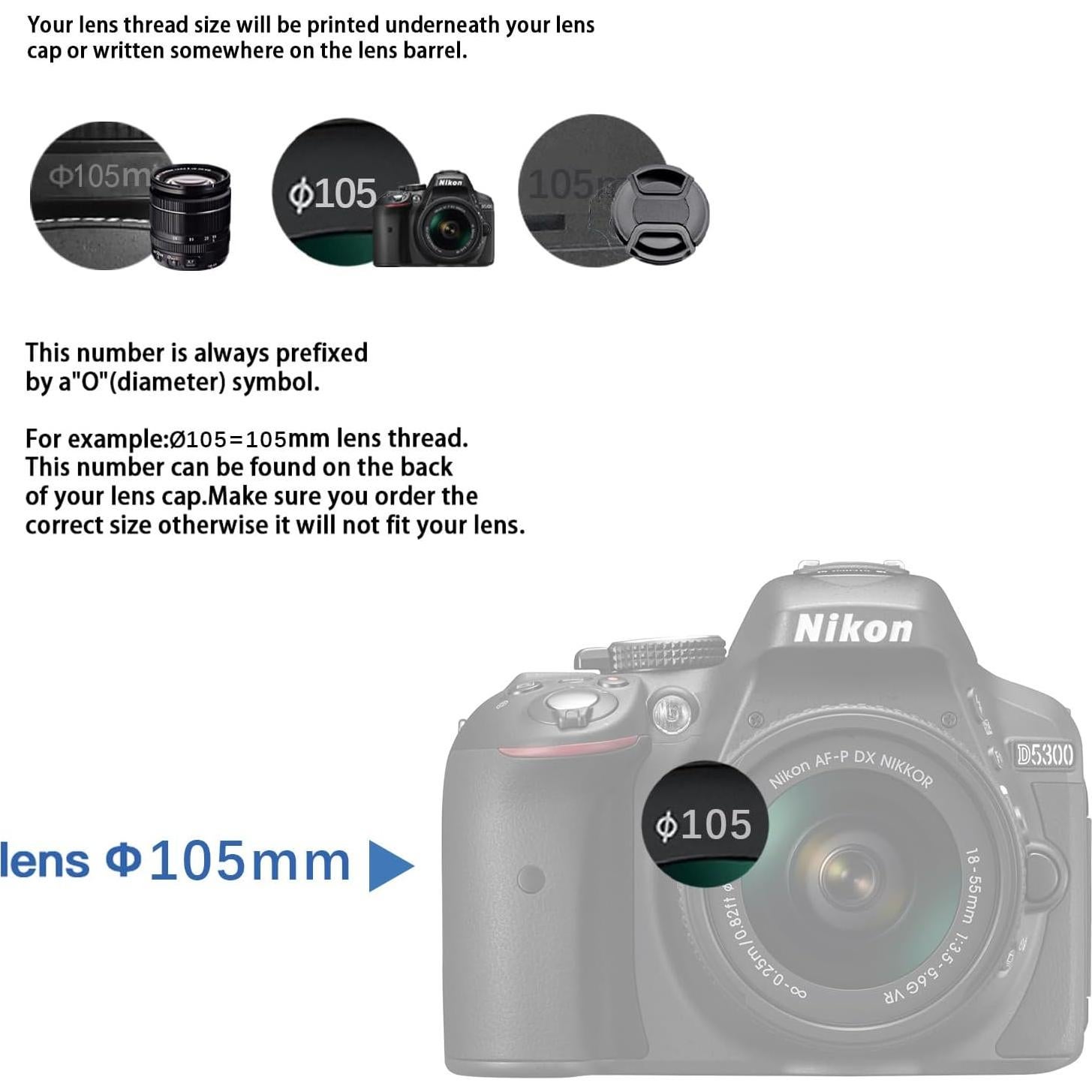 Tapa de lente 105mm AMOPOFO - Protección para cámaras