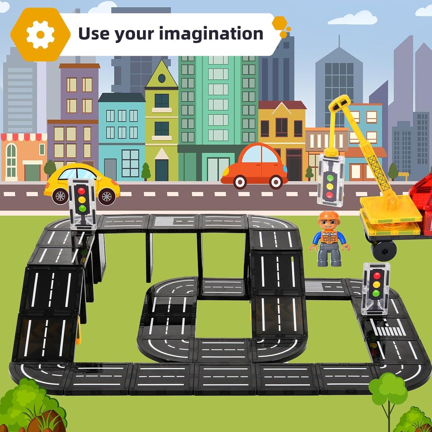 Paquete de Expansión de Carreteras Magnéticas 28 Piezas