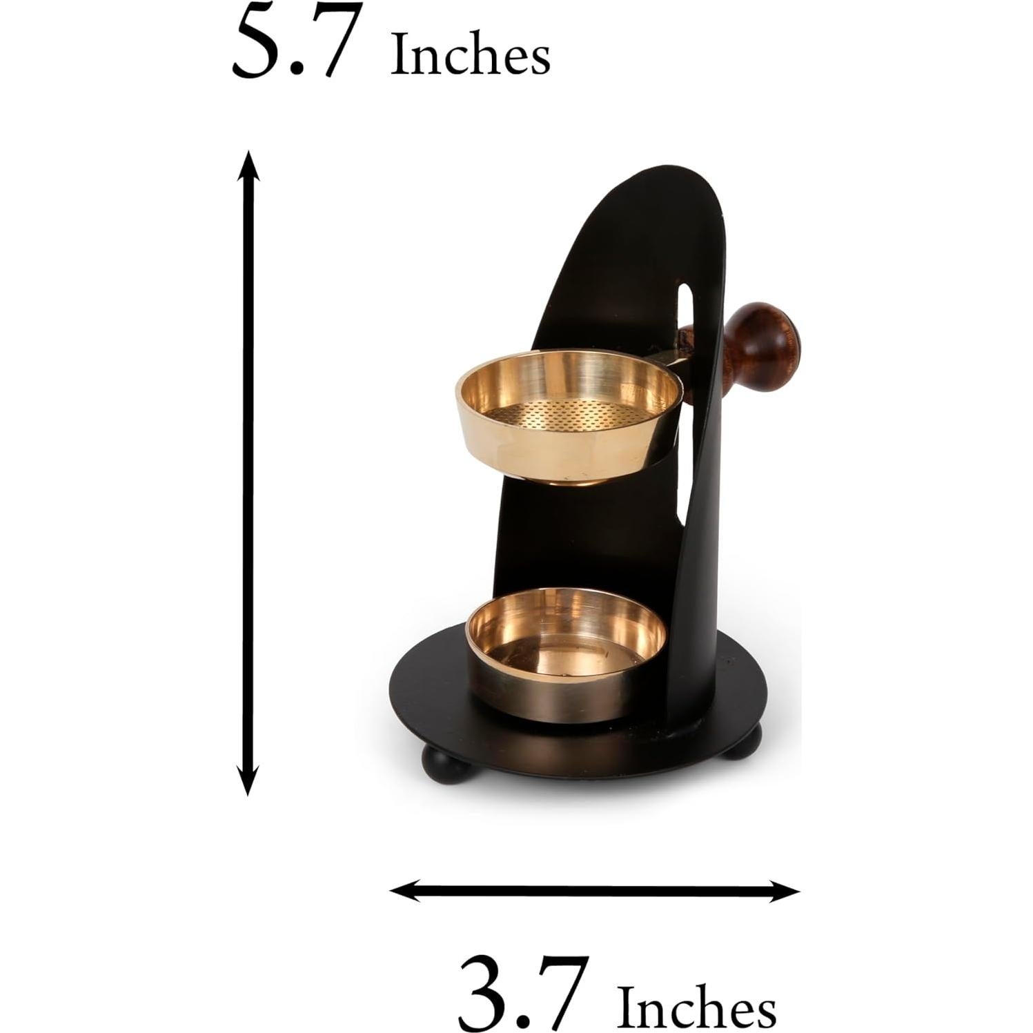 Quemador de Incienso Negro y Dorado LA TIENDA DE REGALOS 15cm