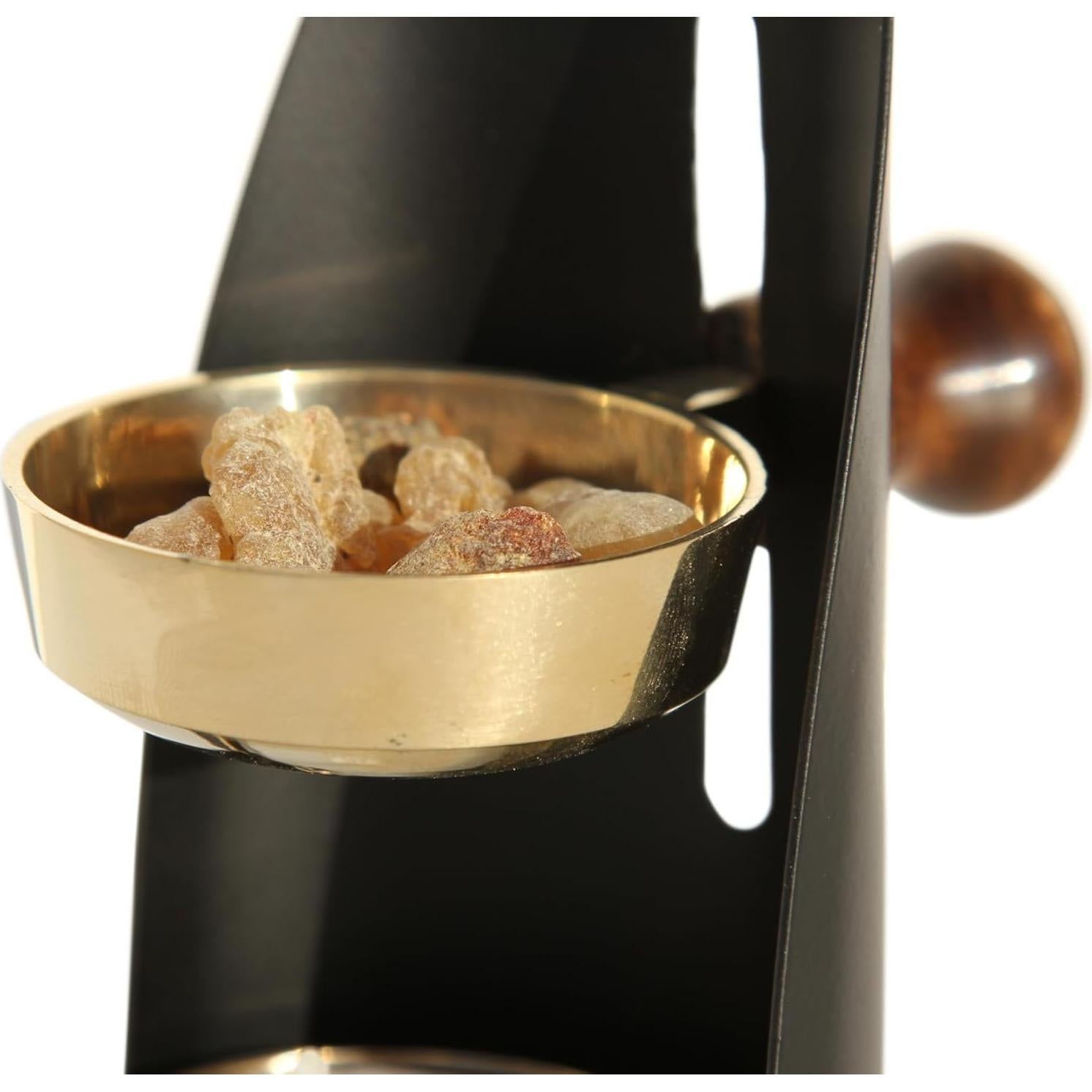 Quemador de Incienso Negro y Dorado LA TIENDA DE REGALOS 15cm