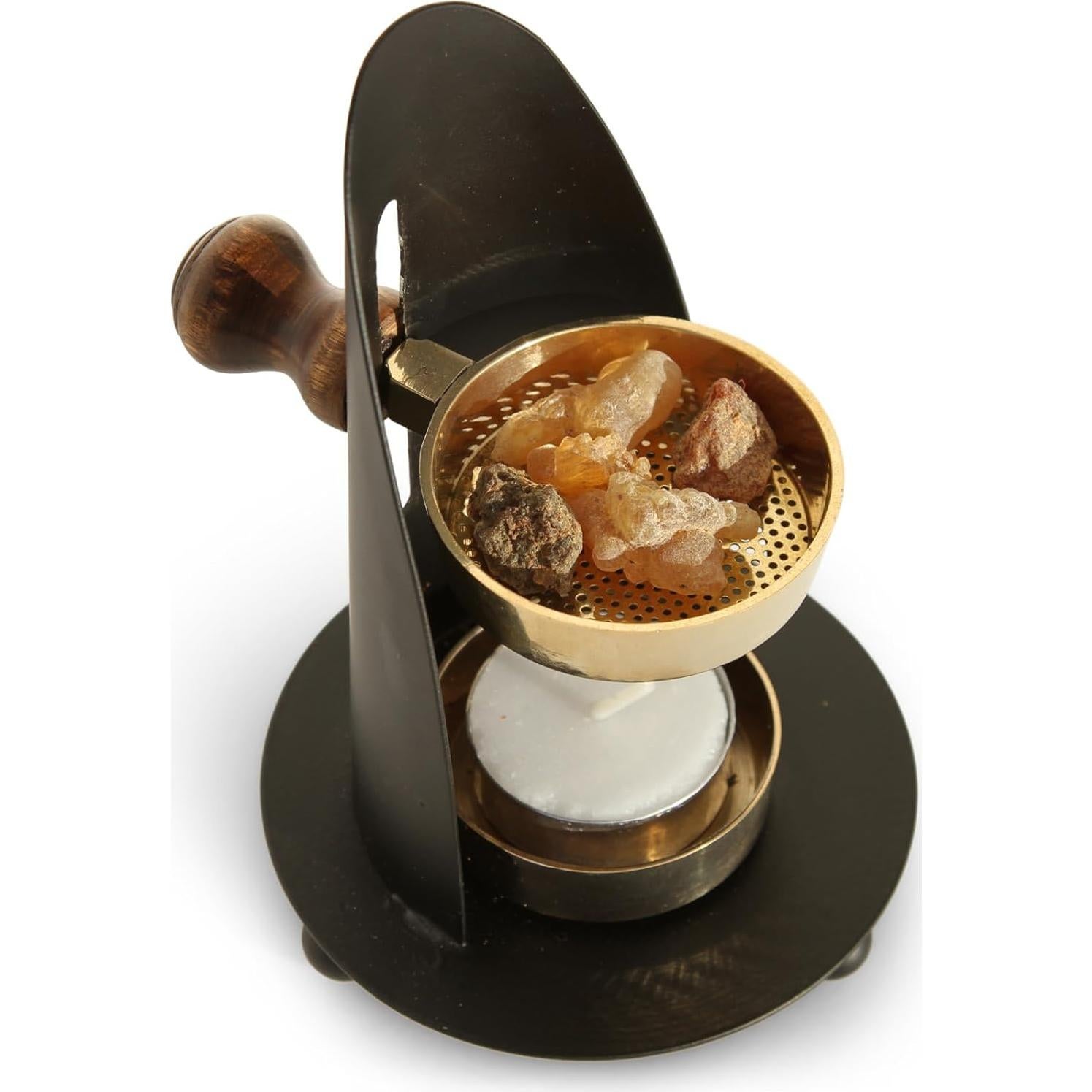 Quemador de Incienso Negro y Dorado LA TIENDA DE REGALOS 15cm