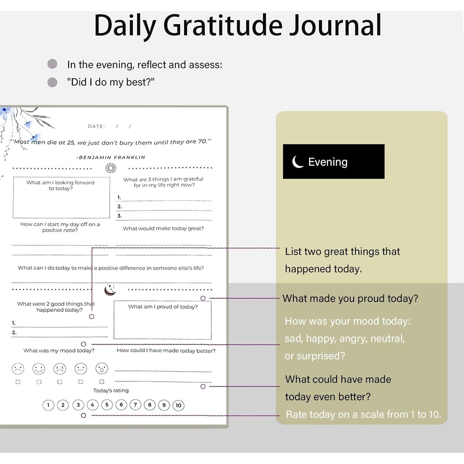 Diario de Gratitud Carta Lusso Beige - 80 Hojas de Reflexión
