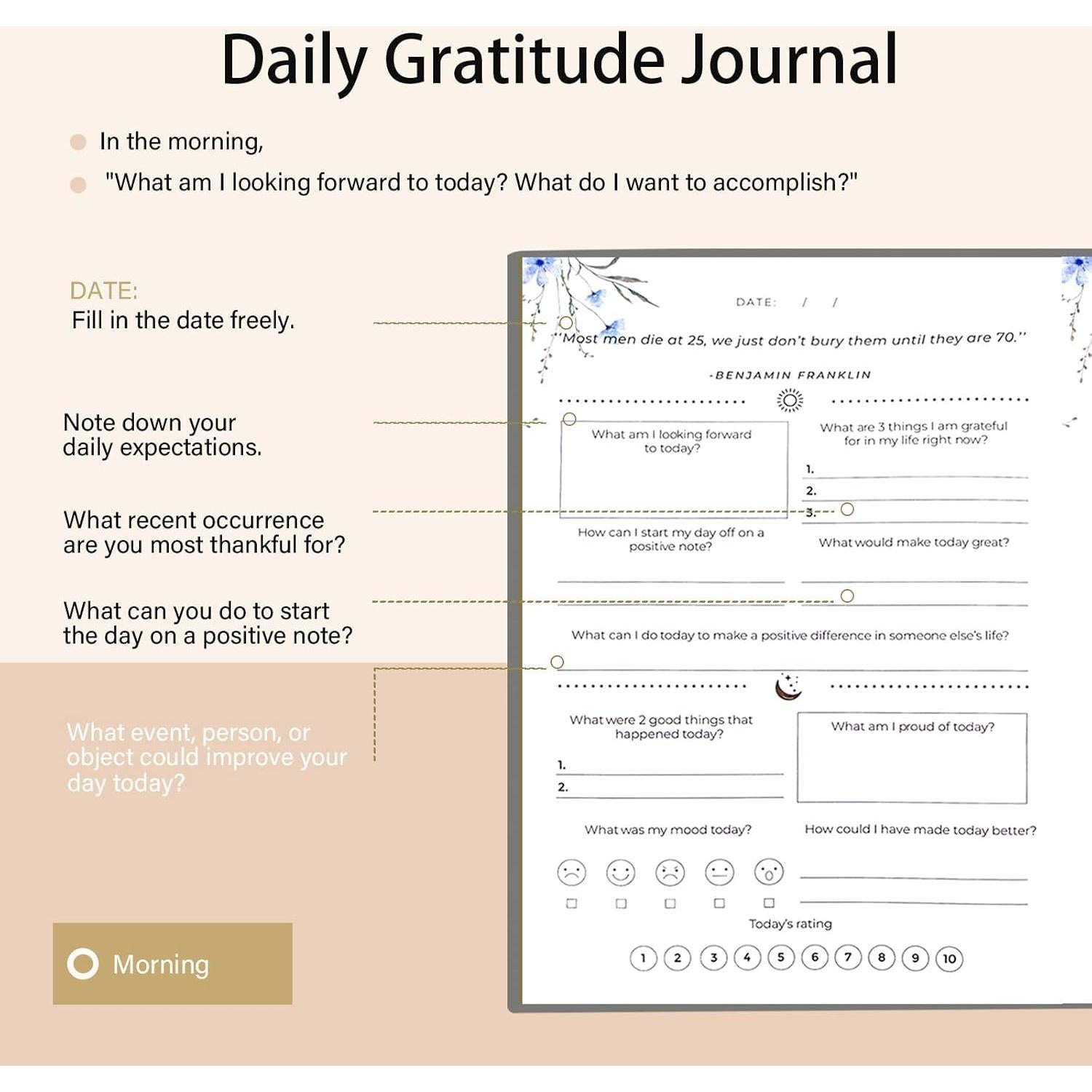 Diario de Gratitud Carta Lusso Gris - Cuidado Personal y Mindfulness