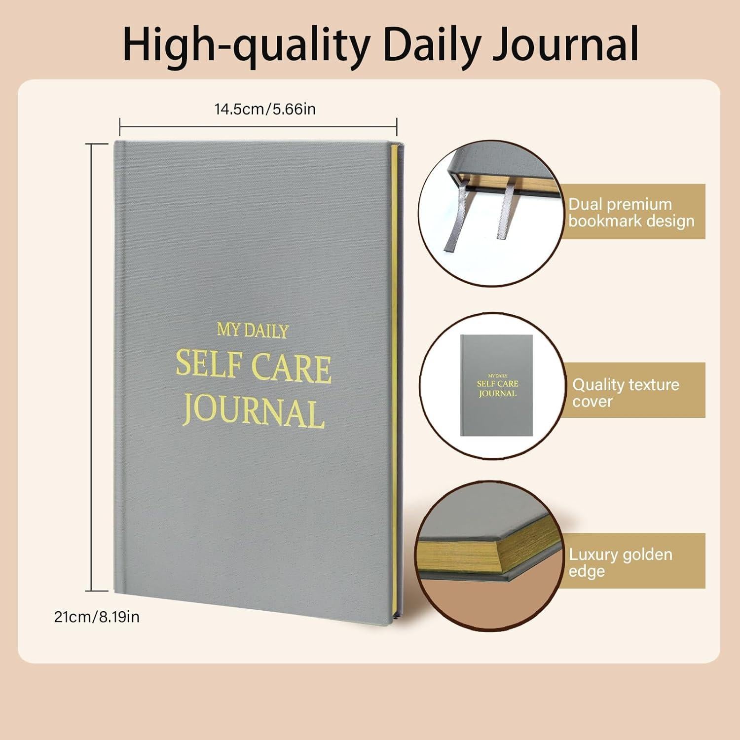 Diario de Gratitud Carta Lusso Gris - Cuidado Personal y Mindfulness