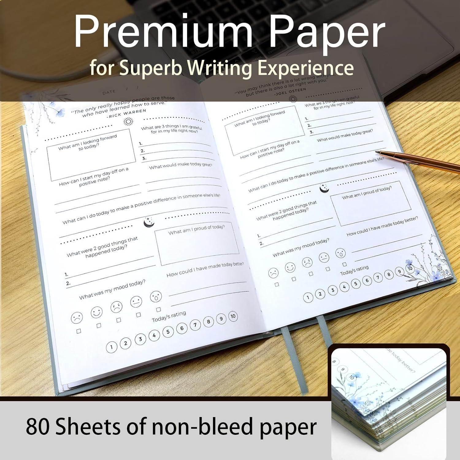 Diario de Gratitud Carta Lusso Gris - Cuidado Personal y Mindfulness