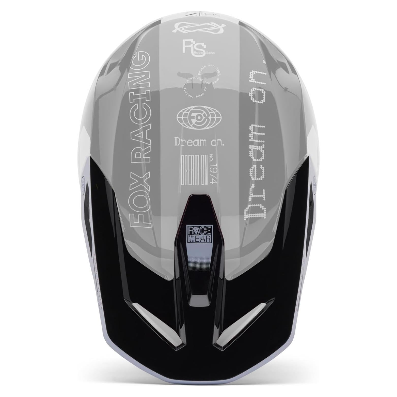 Visera de casco V1 Fox Racing para motocross rojo fluorescente