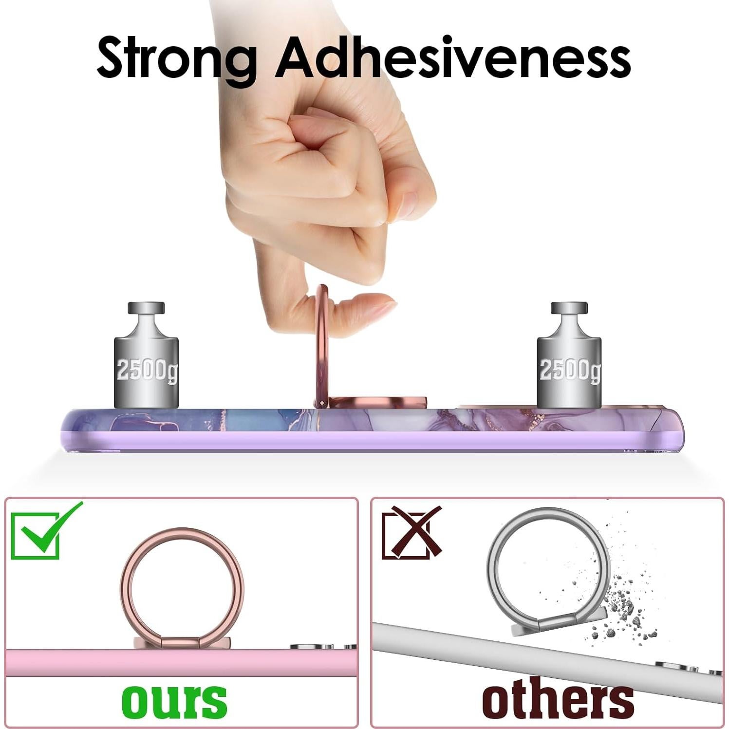 Soporte Anillo para Teléfono Móvil Chvelop 360° Color Ríopúrpura