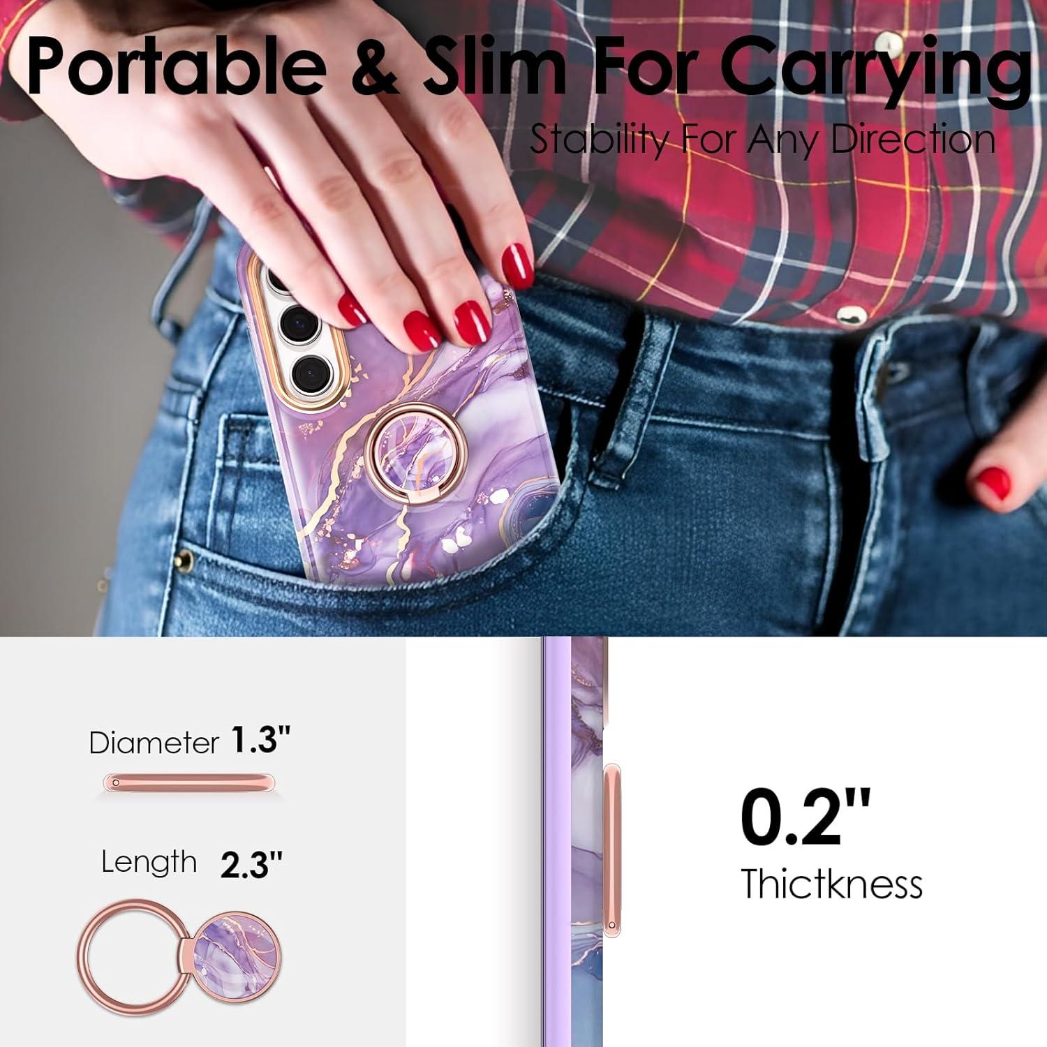 Soporte Anillo para Teléfono Móvil Chvelop 360° Color Ríopúrpura