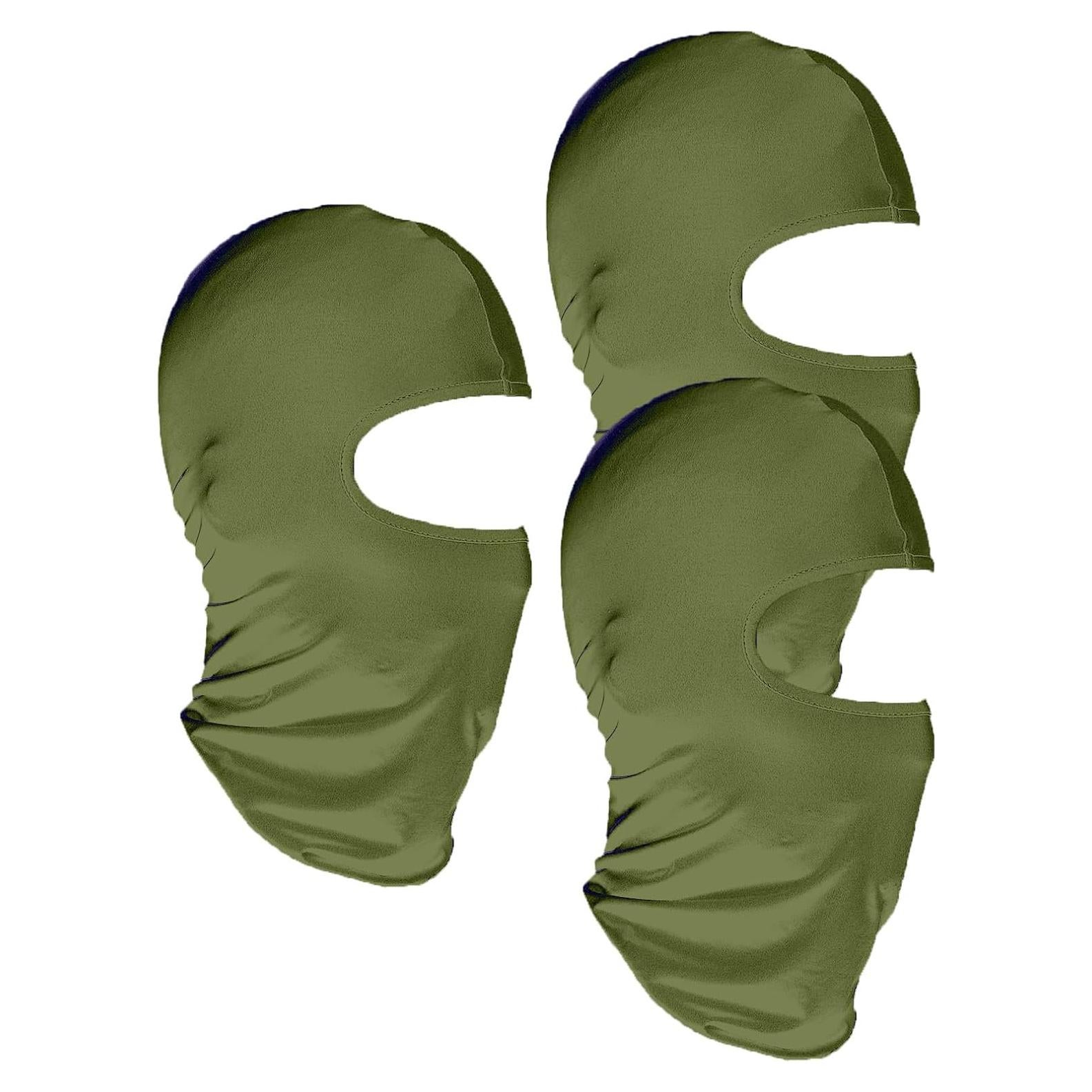 3 Balaclavas Verde Militar Unisex para Ciclismo y Motocicleta