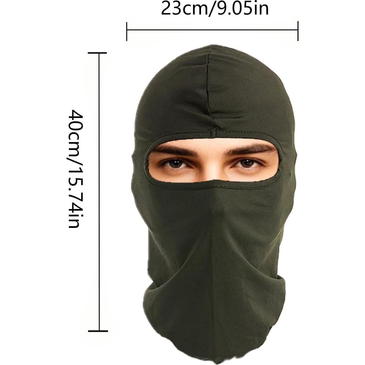 3 Balaclavas Verde Militar Unisex para Ciclismo y Motocicleta