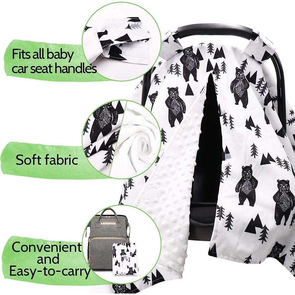 Funda para Asiento de Auto Bebé TANOFAR Oso con Peekaboo