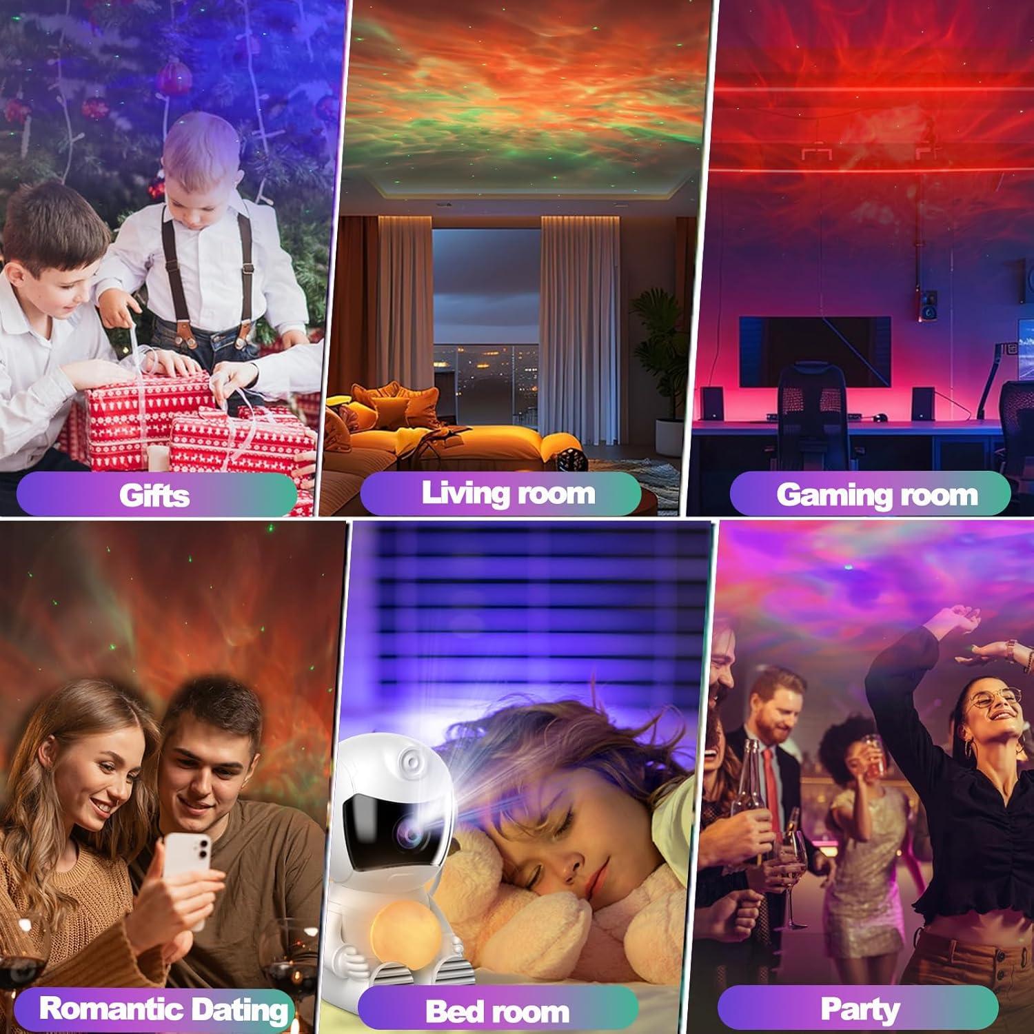 Proyector Galáctico Astronauta XIAOER Luz Nocturna 12.6cm