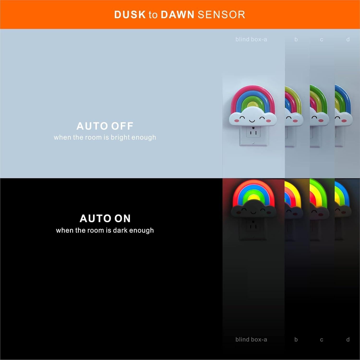 Luz Nocturna Arcoíris Amezín LED 0.5W con Sensor Automático