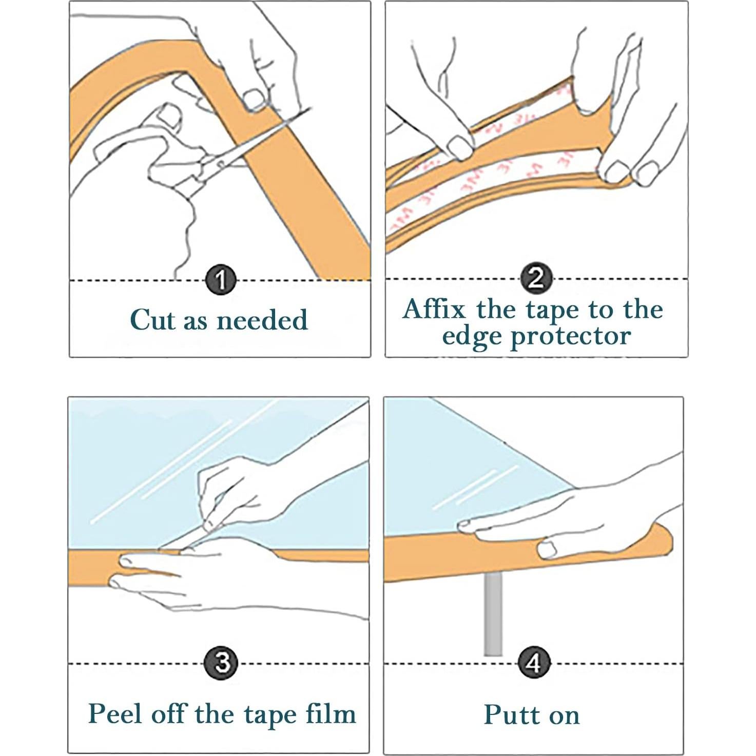 Protectores de Bordes para Bebés Fozobaiy 2.4m Espuma Beige