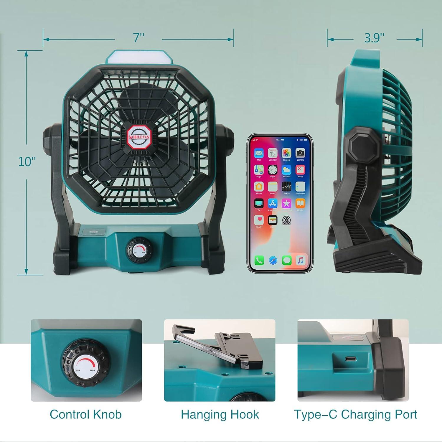 Ventilador Portátil CONBOLA X20 Recargable 10400mAh Verde