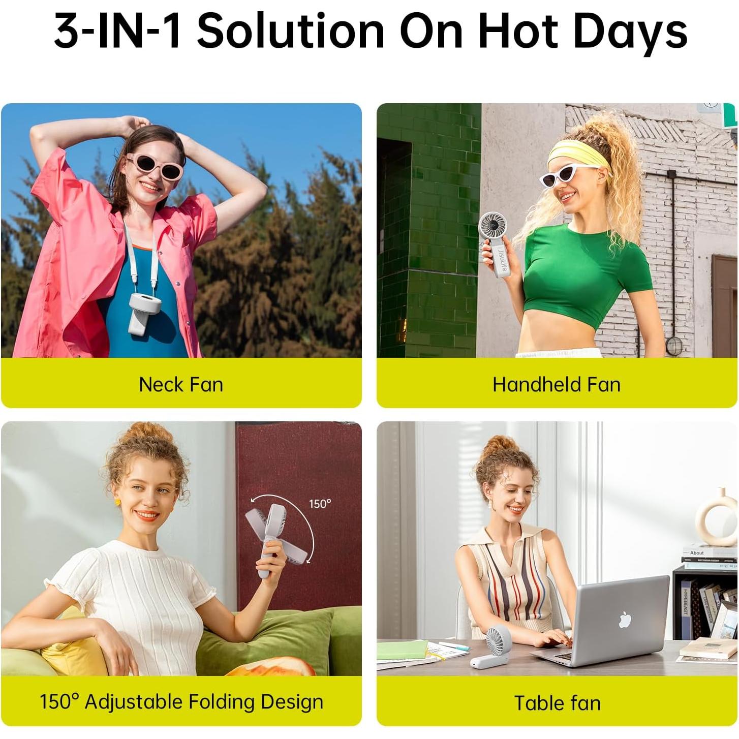 Ventilador de Mano JISULIFE Life7 3600mAh 5 Velocidades Gris