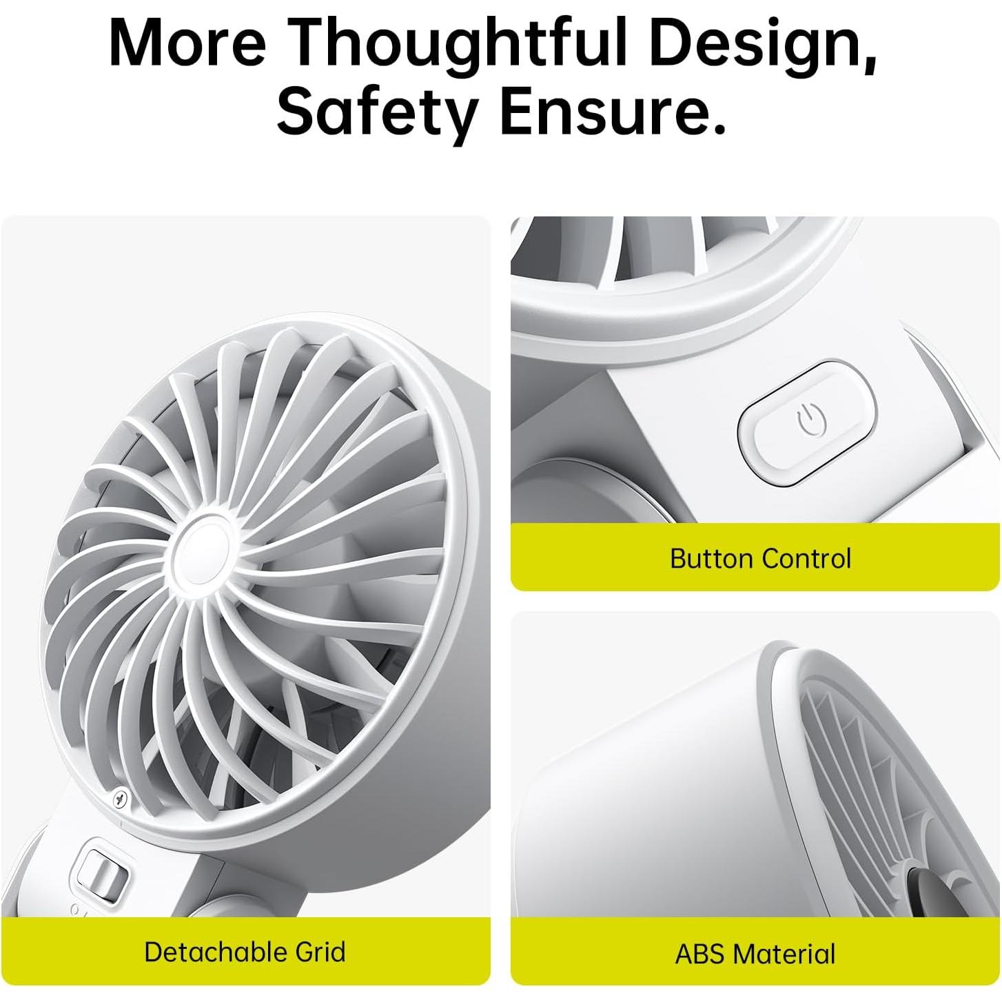 Ventilador de Mano JISULIFE Life7 3600mAh 5 Velocidades Gris