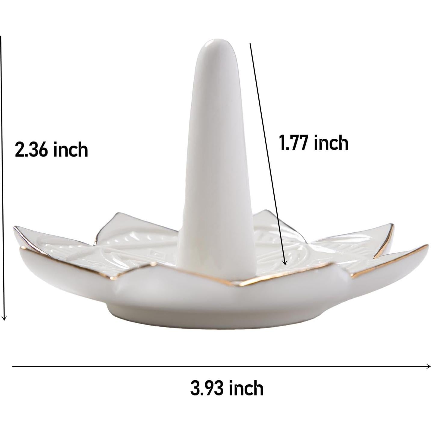 Plato de Anillos Mandala Maxsirui Cerámica Blanco 10x10 cm