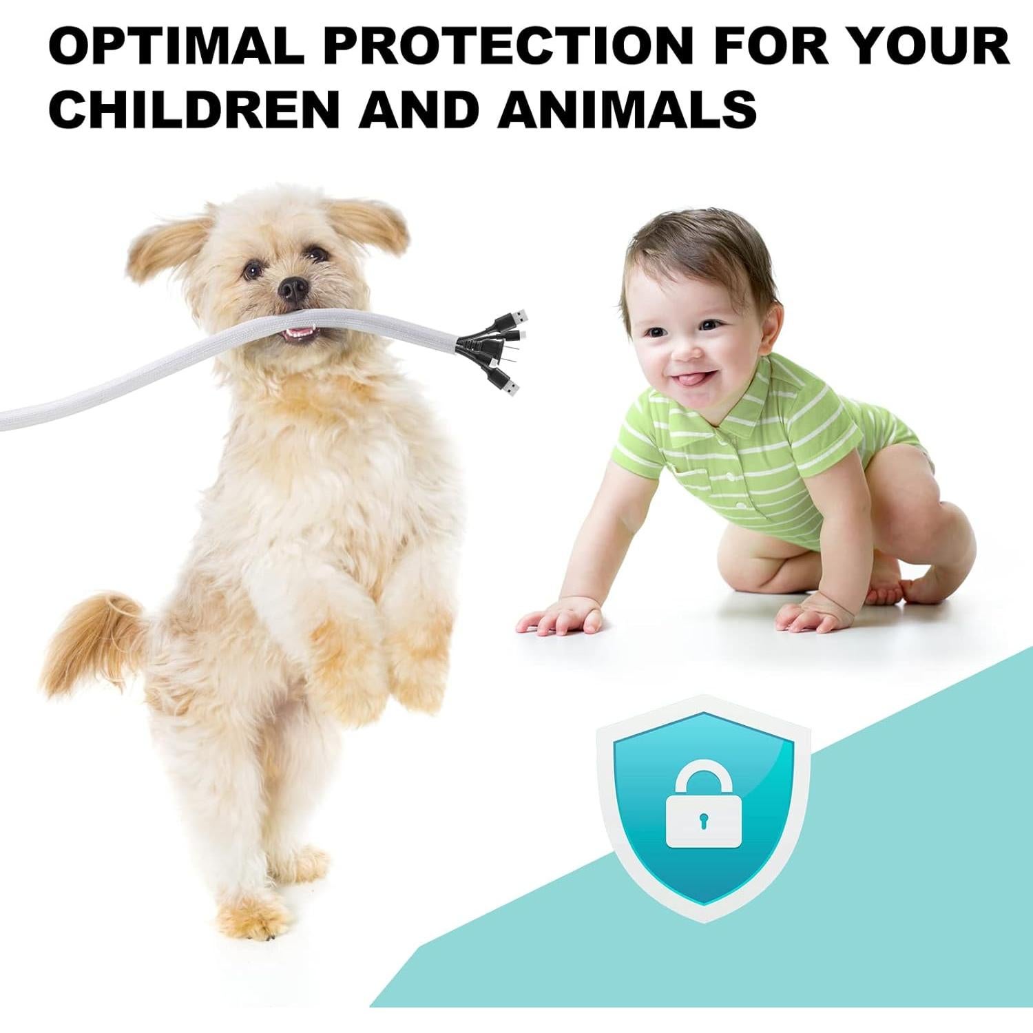 Cubierta de Cable AGPTEK 2x152,4cm Blanca Organizador