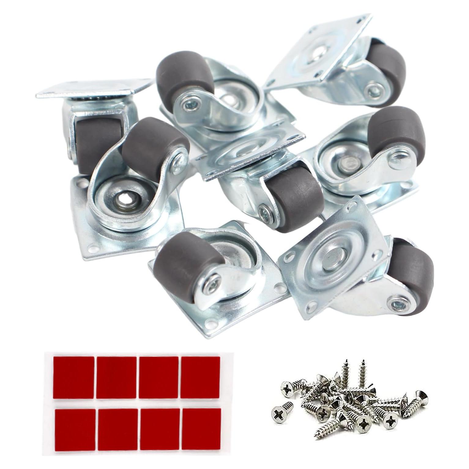 Mini Ruedas Giratorias Autoadhesivas WANLIAN 13mm 8 Piezas