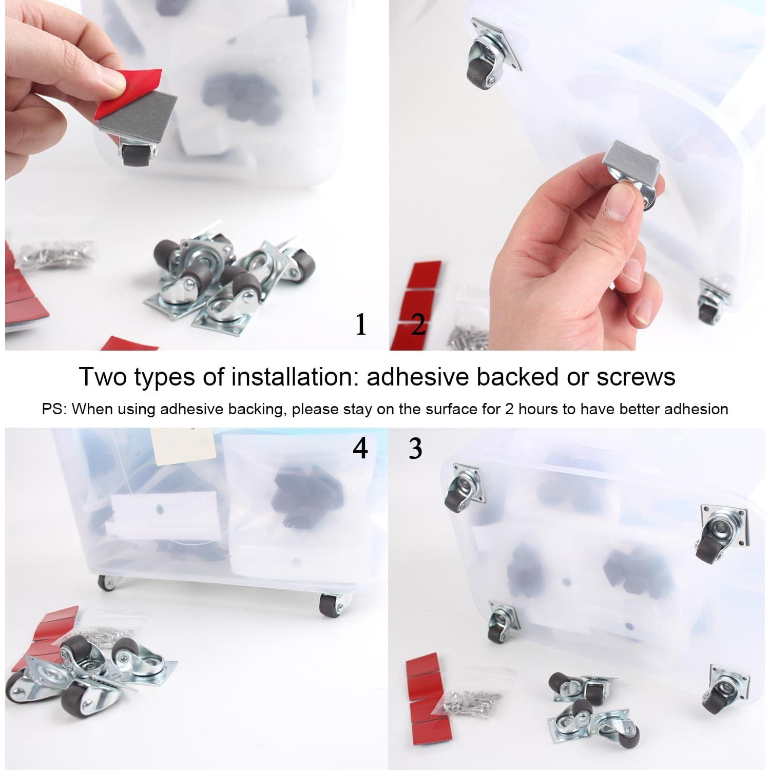 Mini Ruedas Giratorias Autoadhesivas WANLIAN 13mm 8 Piezas