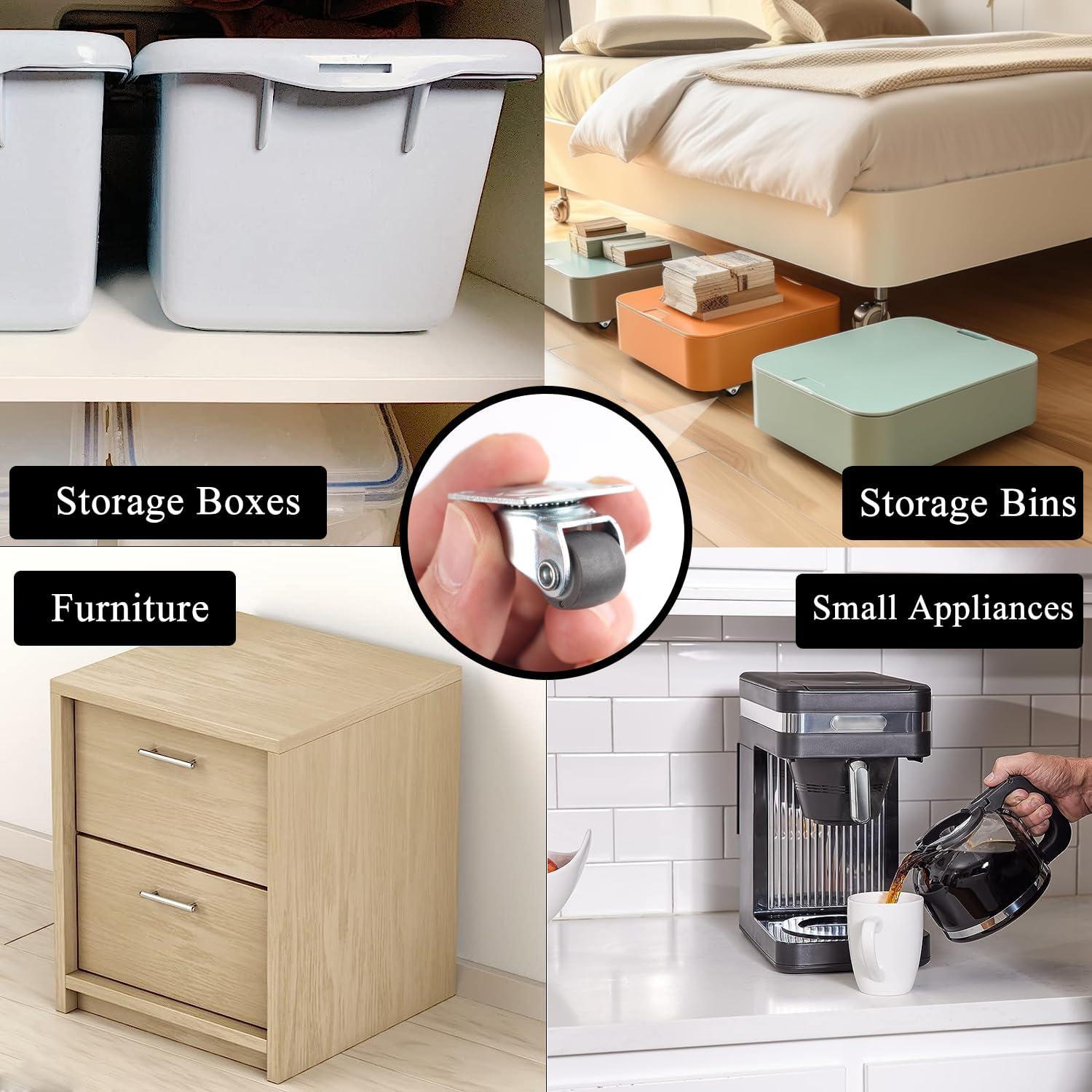 Mini Ruedas Giratorias Autoadhesivas WANLIAN 13mm 8 Piezas