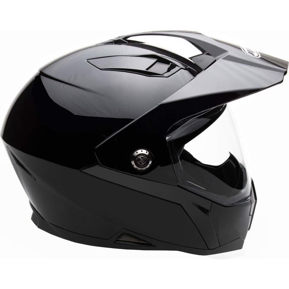 Casco MMG Tormenta Off Road Doble Deporte XL Negro Brillante