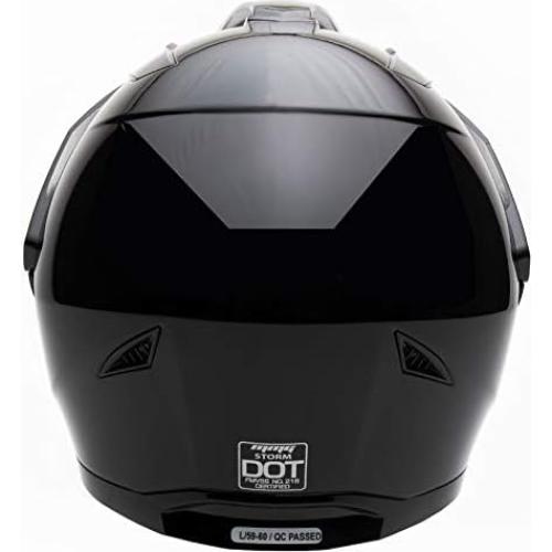 Casco MMG Tormenta Off Road Doble Deporte XL Negro Brillante