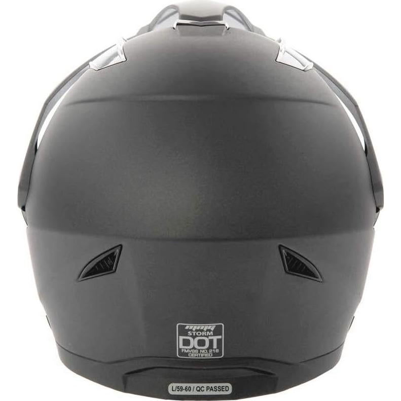 Casco MMG STORM Dual Sport Motocicleta Mediano Gris Mate