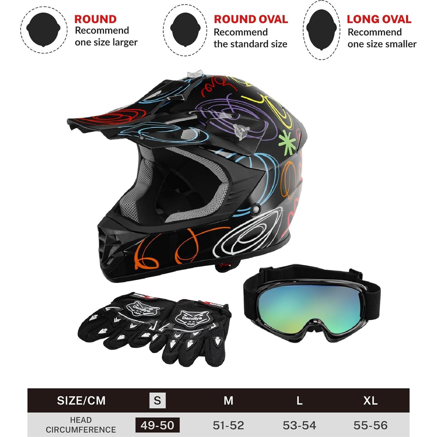 Casco Integral SLMOTO Juvenil Graffiti ATV Motocicleta