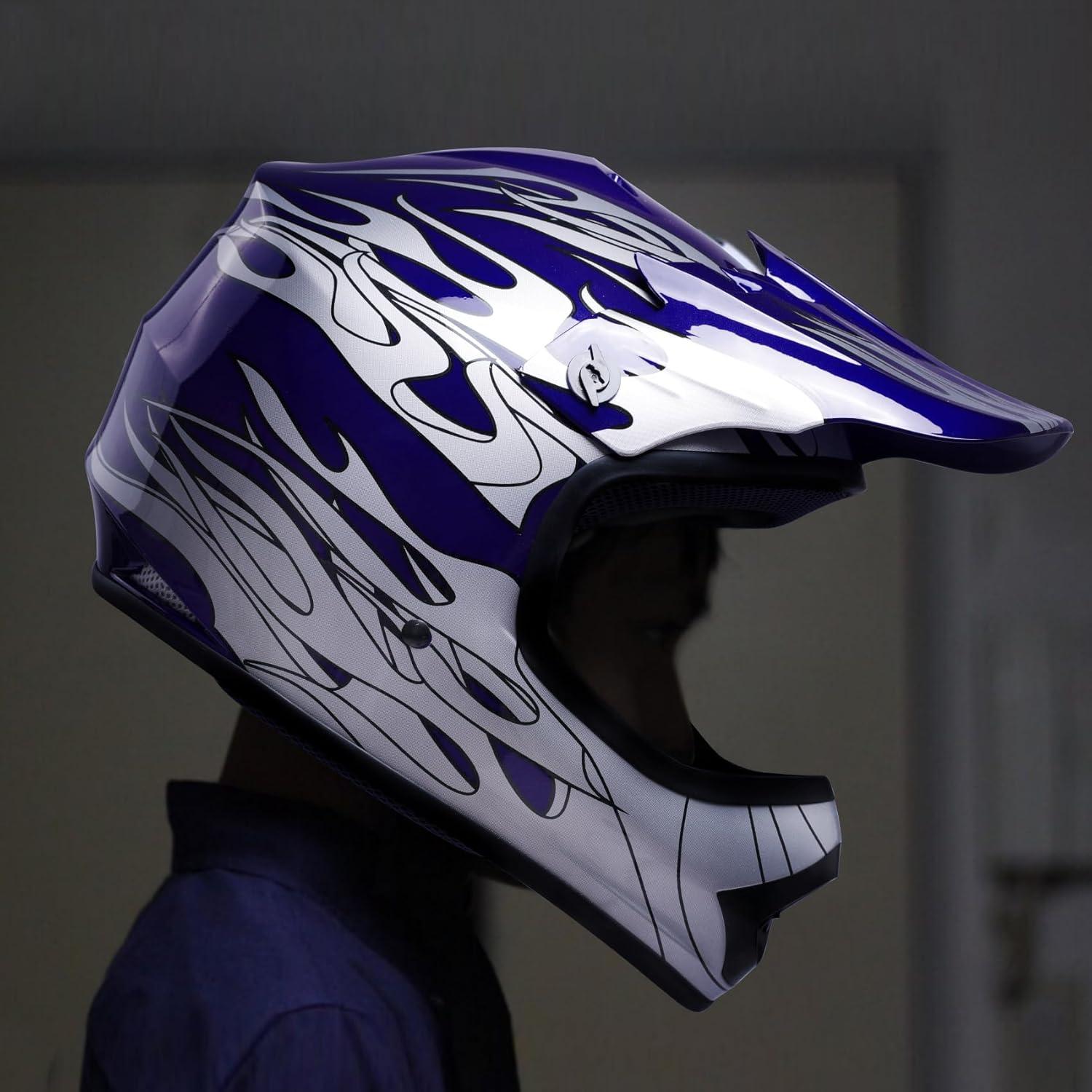 Casco SLMOTO Juvenil Llama Azul para Motocross y ATV