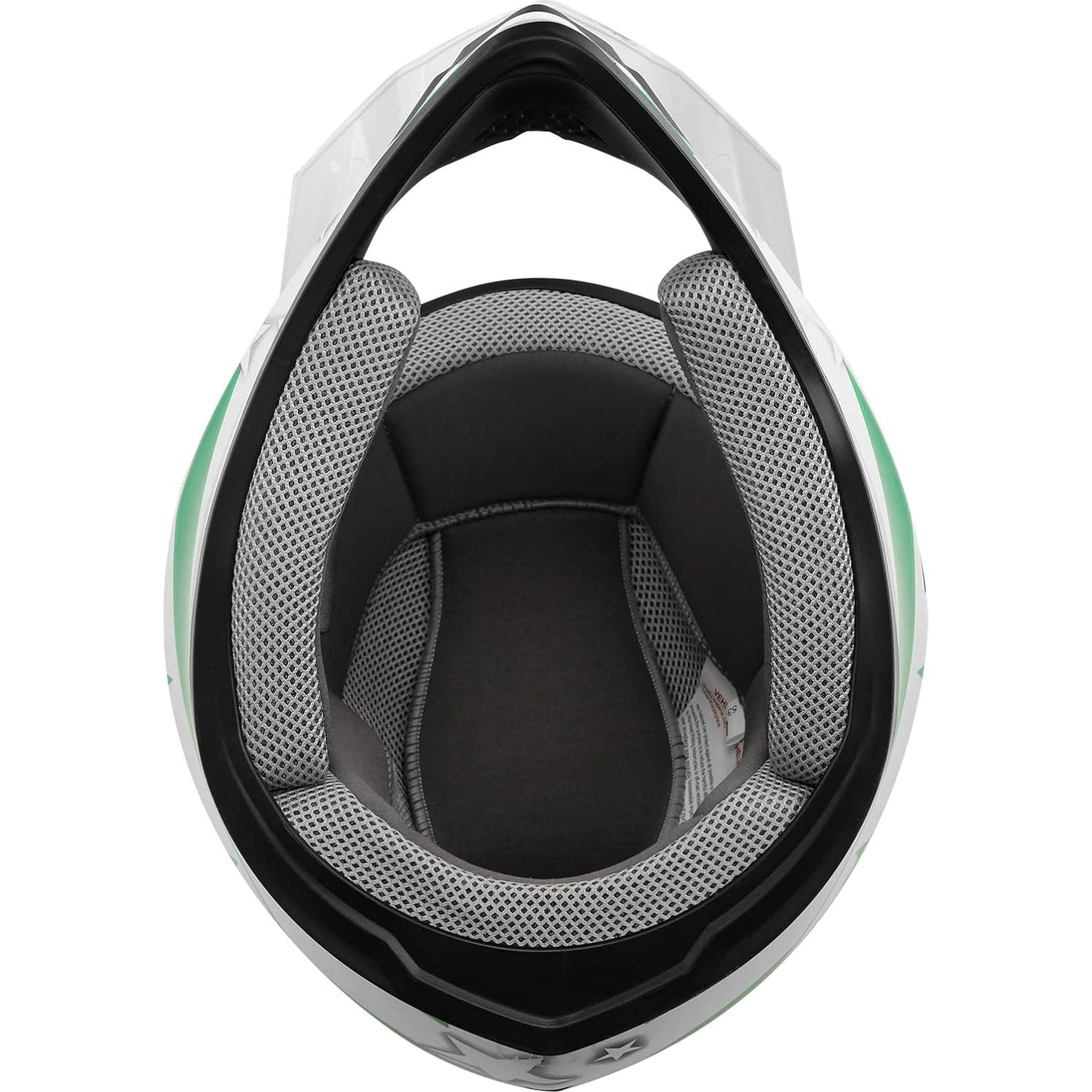 Casco SLMOTO Juvenil Mediano Estrella Verde Off Road