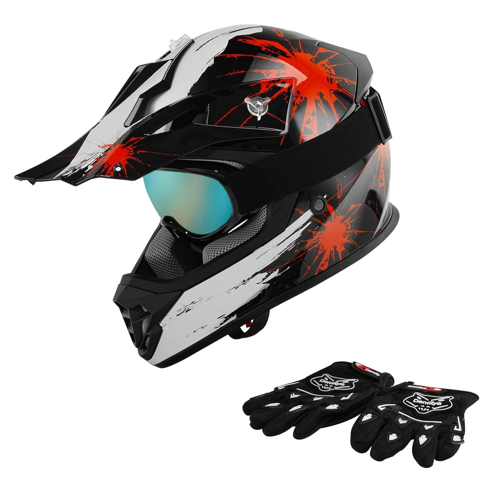 Casco de Motocicleta SLMOTO Juvenil Rojo Fuegos Artificiales