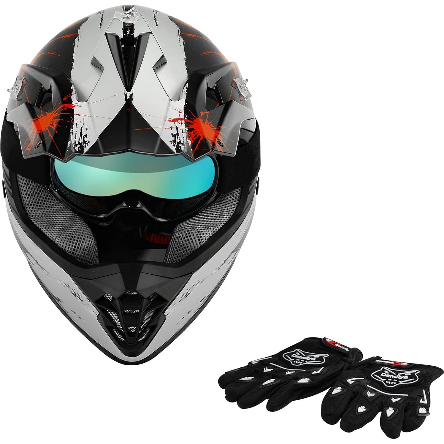 Casco de Motocicleta SLMOTO Juvenil Rojo Fuegos Artificiales