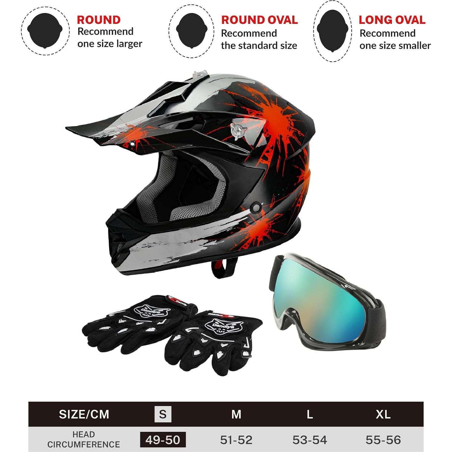 Casco de Motocicleta SLMOTO Juvenil Rojo Fuegos Artificiales