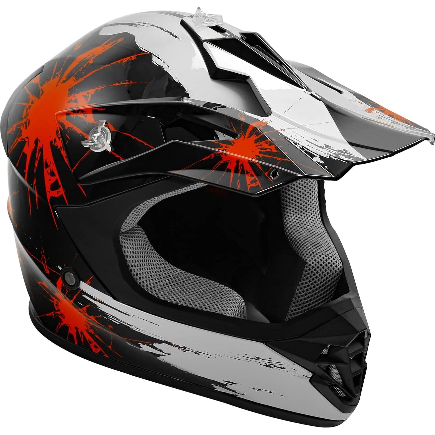 Casco de Motocicleta SLMOTO Juvenil Rojo Fuegos Artificiales