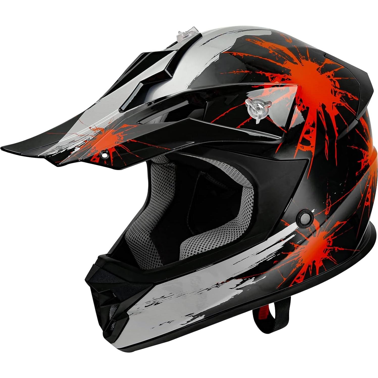 Casco de Motocicleta SLMOTO Juvenil Rojo Fuegos Artificiales