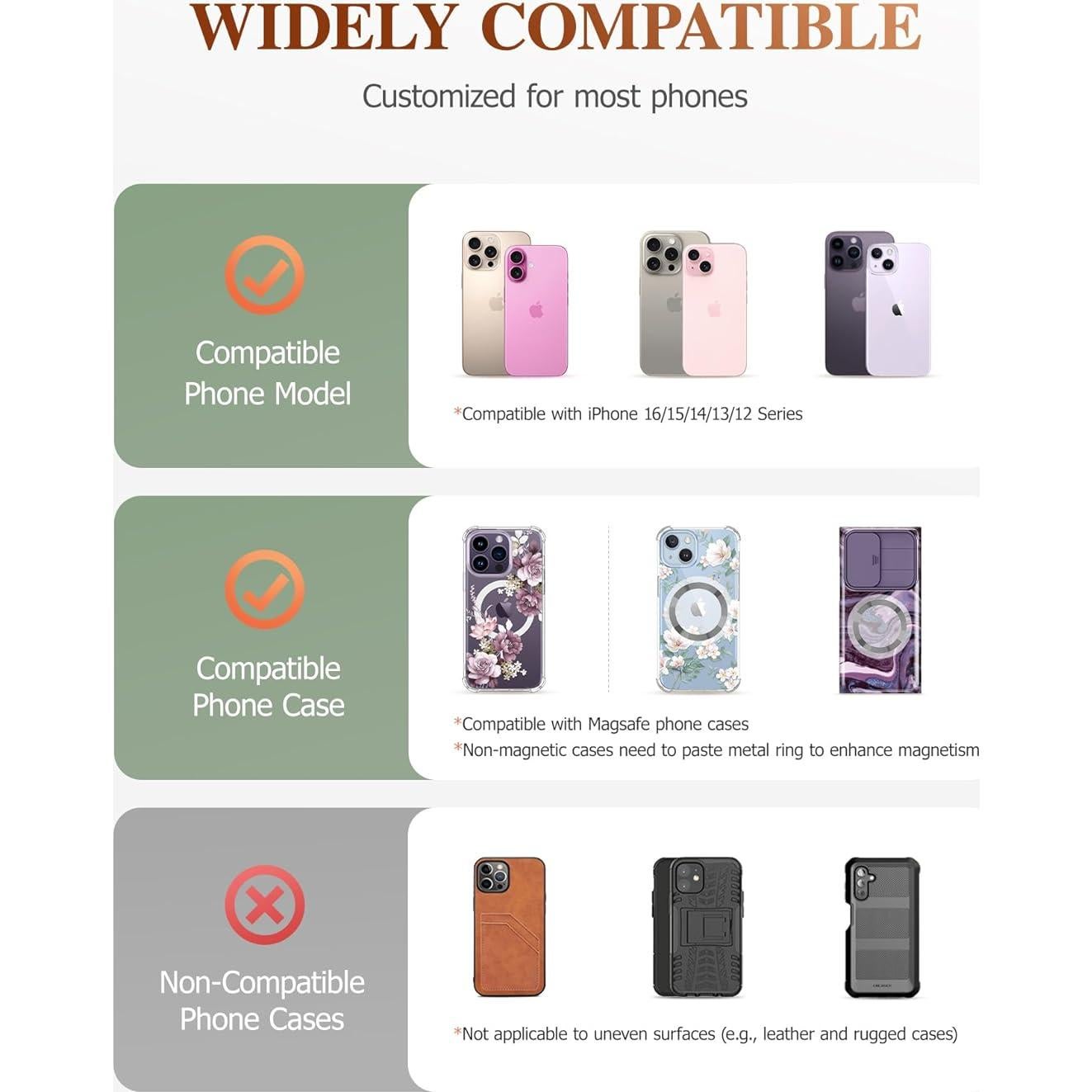 Soporte Magnético GVIEWIN para iPhone 16/15/14/13/12 Púrpura