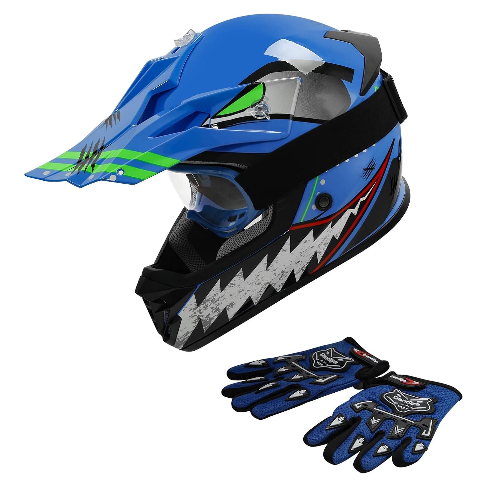 Casco SLMOTO Juvenil X-Grande Estrella Azul para Motocicleta