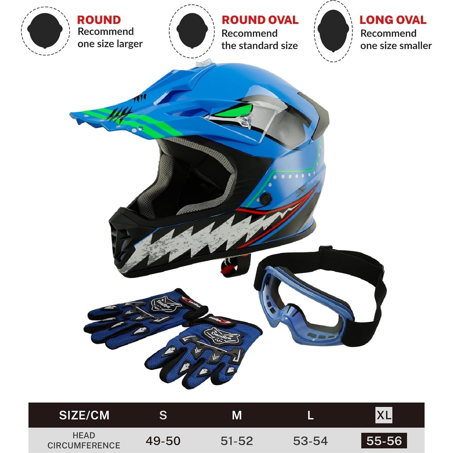 Casco SLMOTO Juvenil X-Grande Estrella Azul para Motocicleta