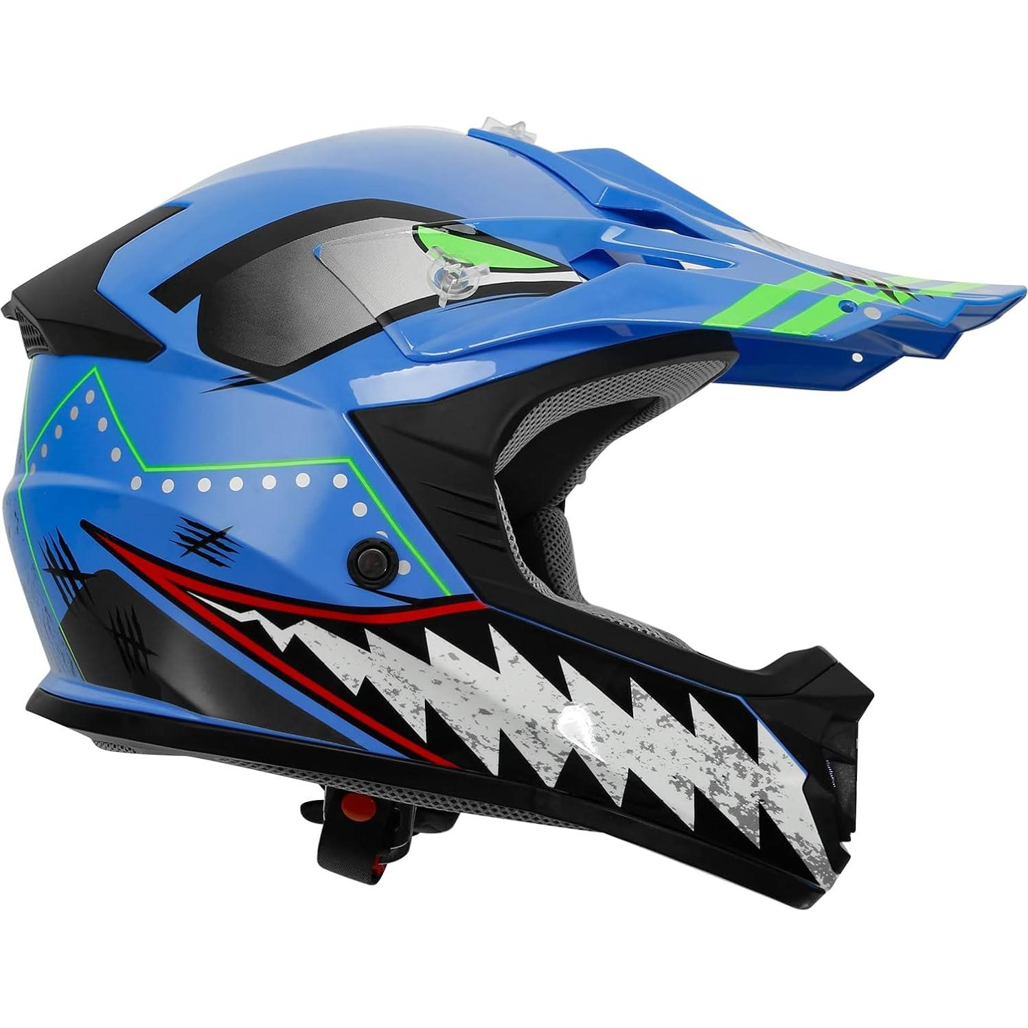 Casco SLMOTO Juvenil X-Grande Estrella Azul para Motocicleta