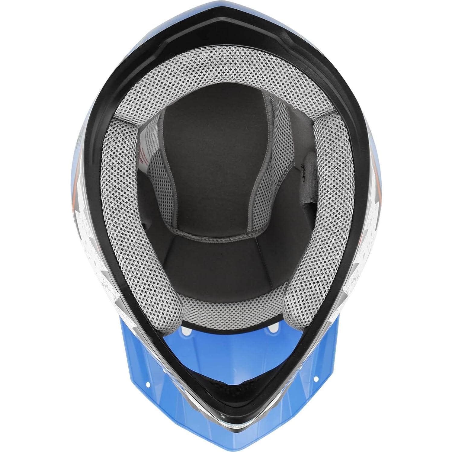 Casco SLMOTO Juvenil X-Grande Estrella Azul para Motocicleta