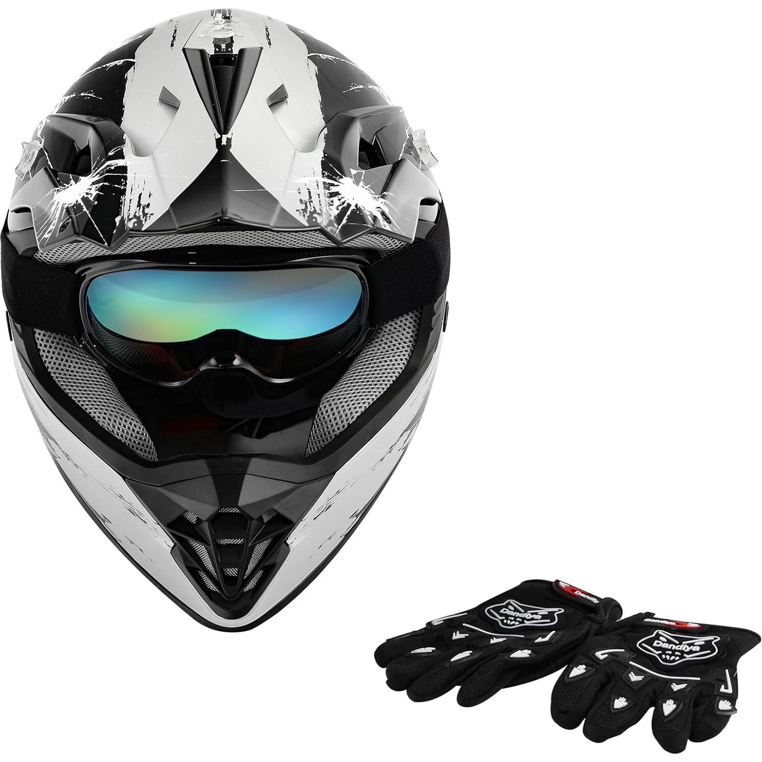 Casco Motocross SLMOTO Juvenil X-Large Ventilación Blanco