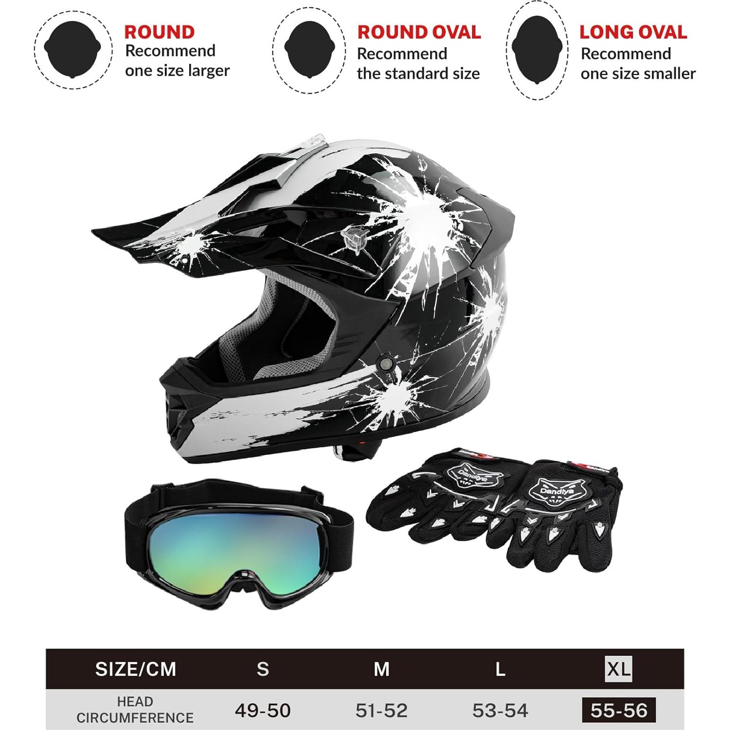 Casco Motocross SLMOTO Juvenil X-Large Ventilación Blanco