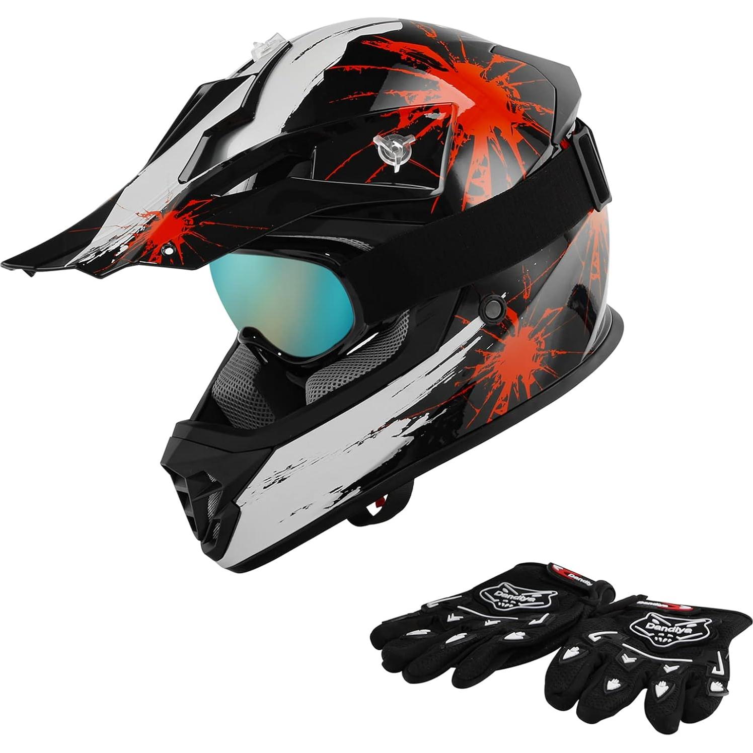 Casco SLMOTO Juvenil ATV Rojo Fuegos Artificiales Grande