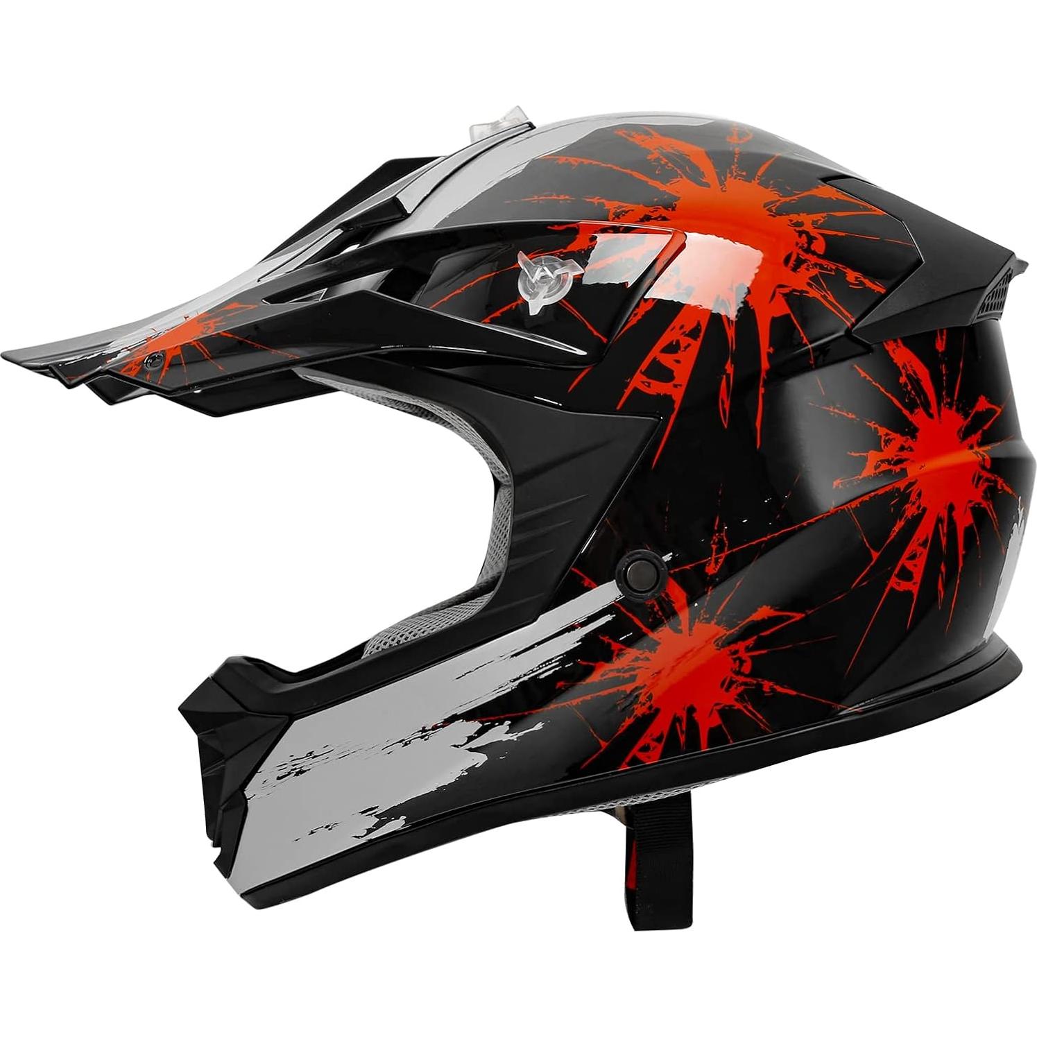 Casco SLMOTO Juvenil ATV Rojo Fuegos Artificiales Grande