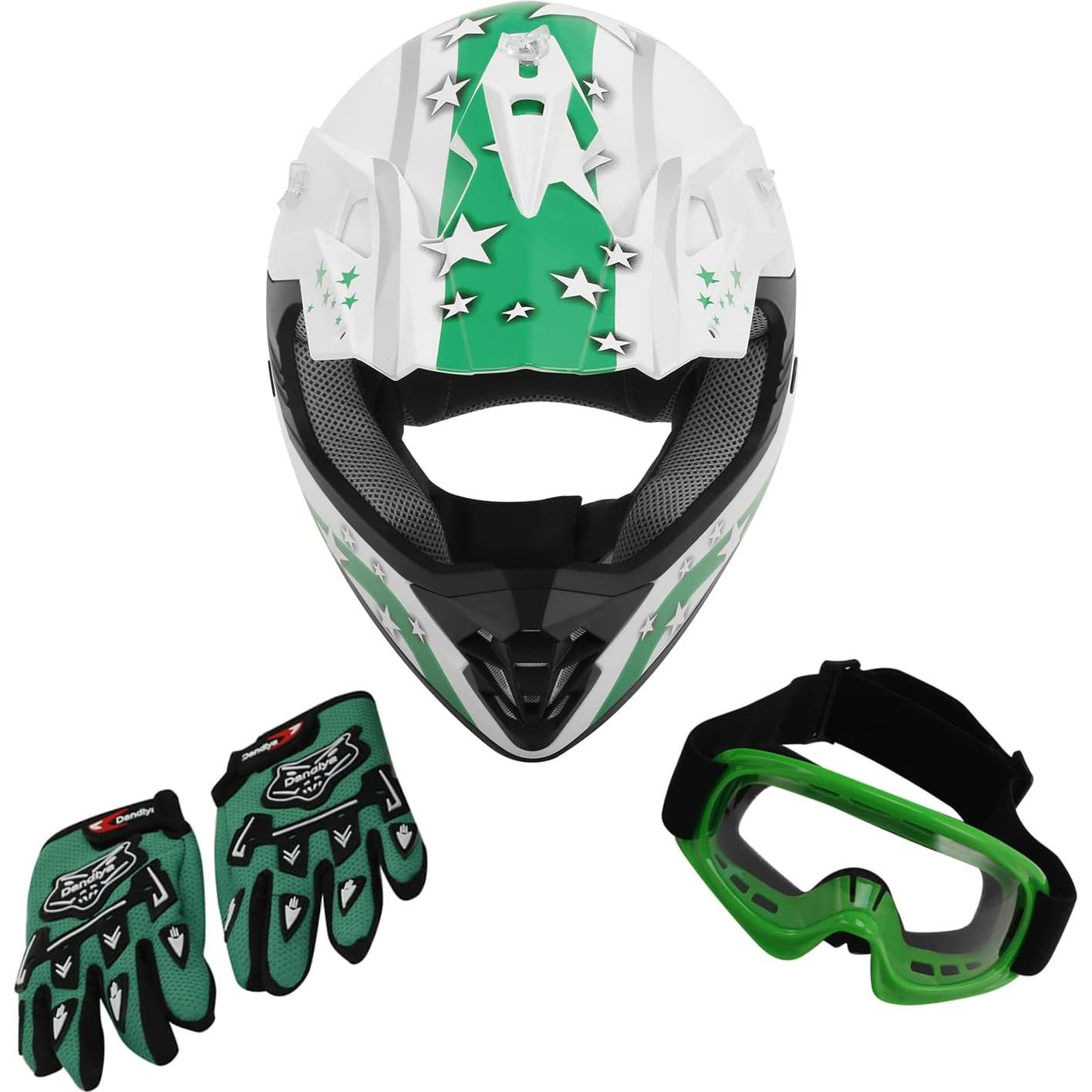 Casco SLMOTO Juvenil ATV Estrella Verde Integral 49,5 cm