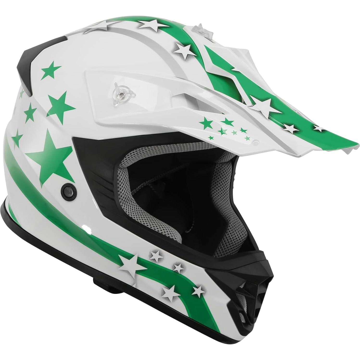 Casco SLMOTO Juvenil ATV Estrella Verde Integral 49,5 cm