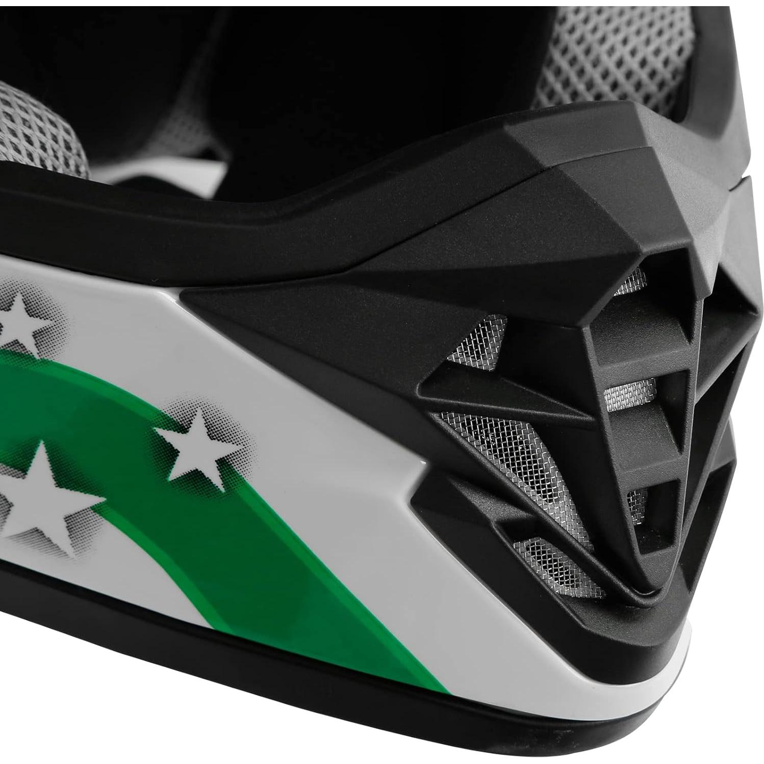 Casco SLMOTO Juvenil ATV Estrella Verde Integral 49,5 cm